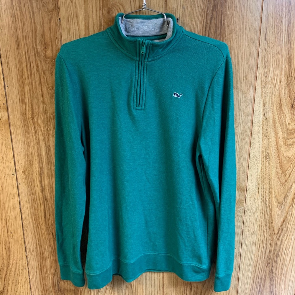Vineyard Vines Youth Green Zip Pullover Sweater XL